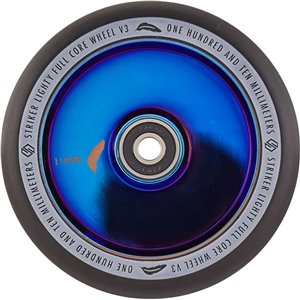 Striker Lighty Full Core V3 Black Pro Scooter Wheel (110mm | Blue Chrome)
